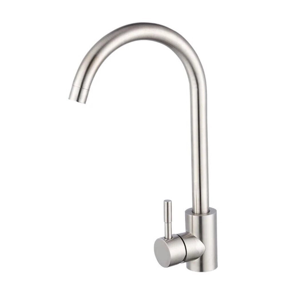Rubinetto Miscelatore Monocomando Lavello Cucina Canna Alta Satinato 52812