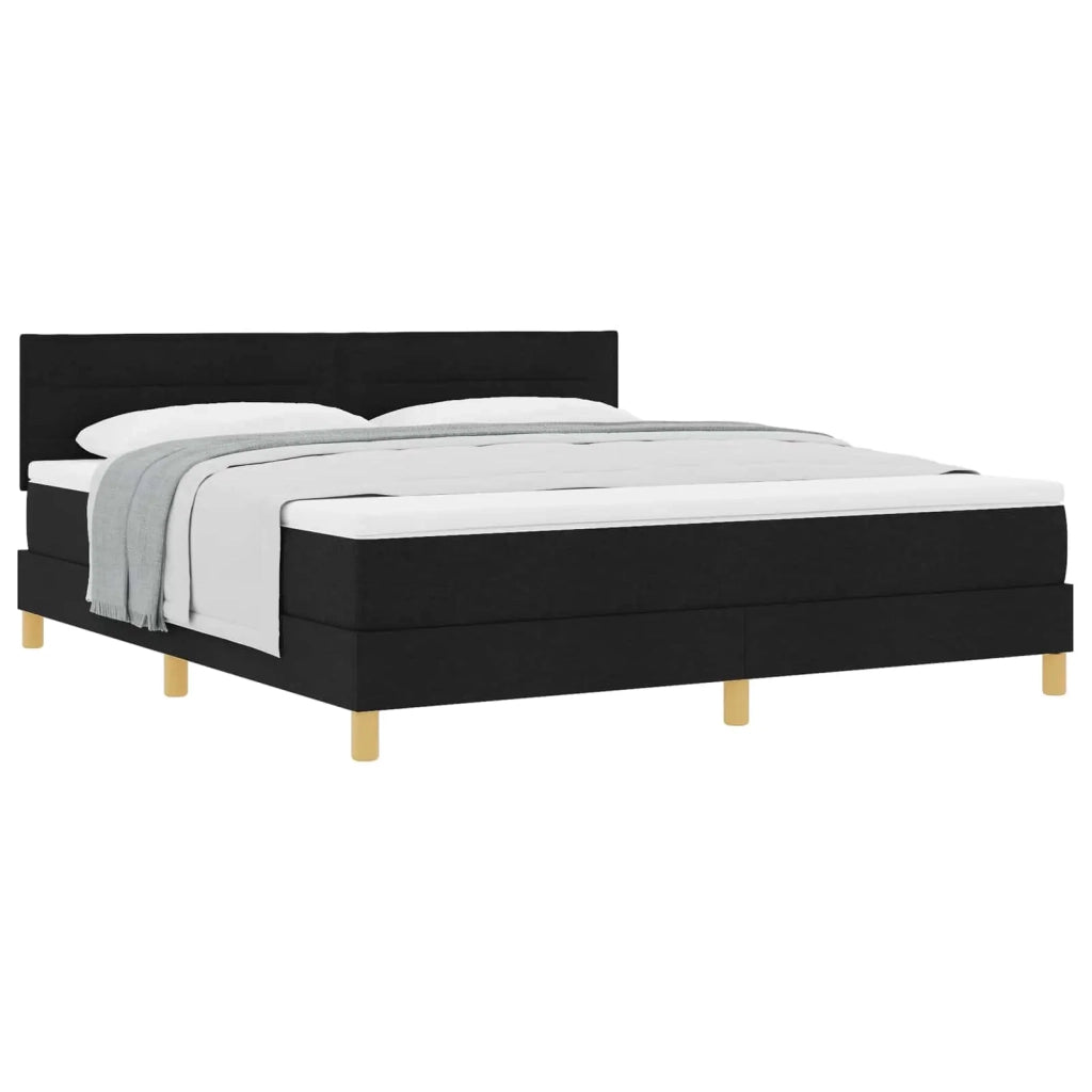 Letto a molle con cuscino Nero 180 x 200 cm Tessuto 3338862