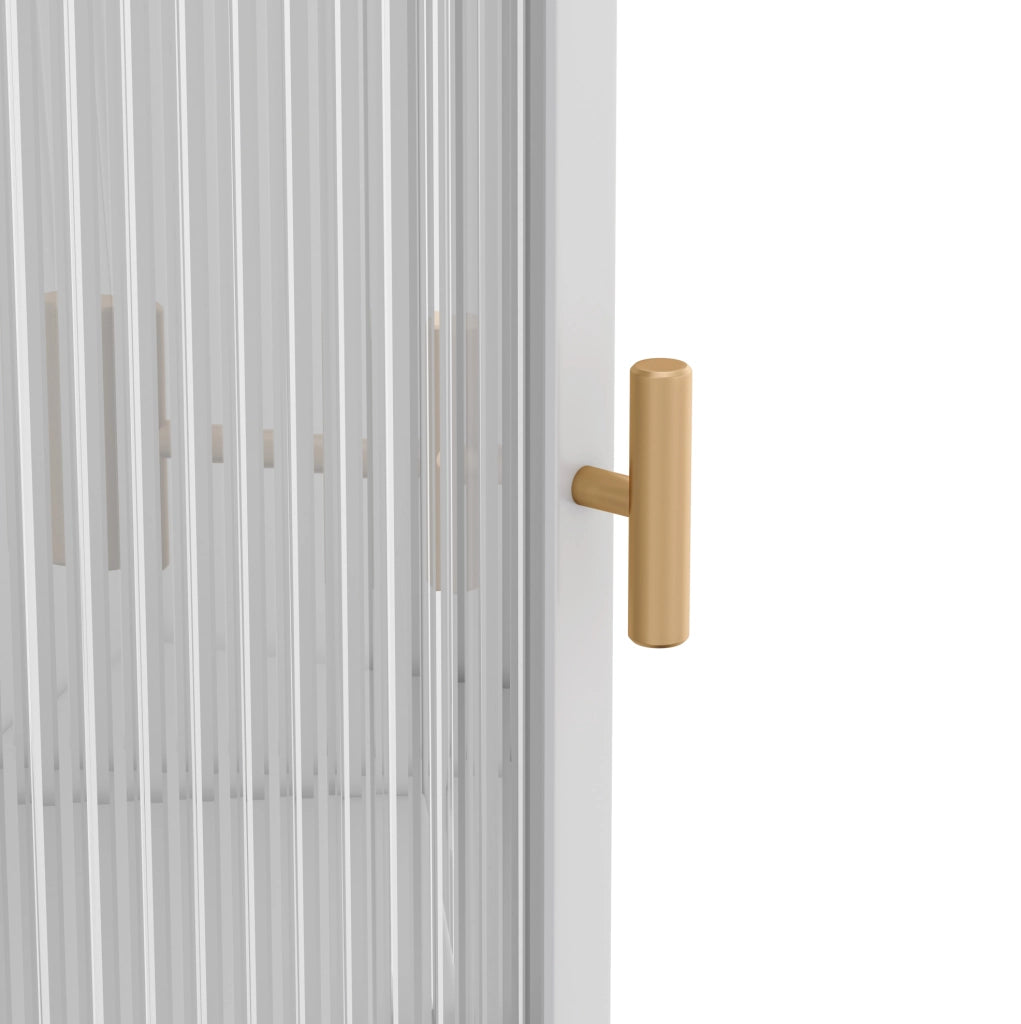 Mobile angolare da bagno in metallo e vetro temperato 56x42;5x110 cm bianco