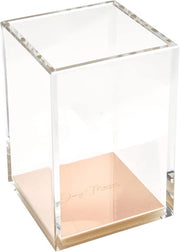 Scatola per pennarelli acrilico rosso oro - organizzatore elegante - 1 pezzo - ideale per ufficio