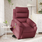 Poltrona Alzapersona Massaggio Reclinabile Rosso Vino Tessutocod mxl 132827