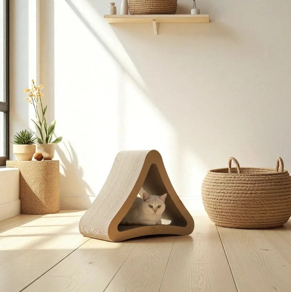 Tiragraffi per gatti DELTA, 2 in 1 in cartone ondulato 64 x 34 x 54 cm