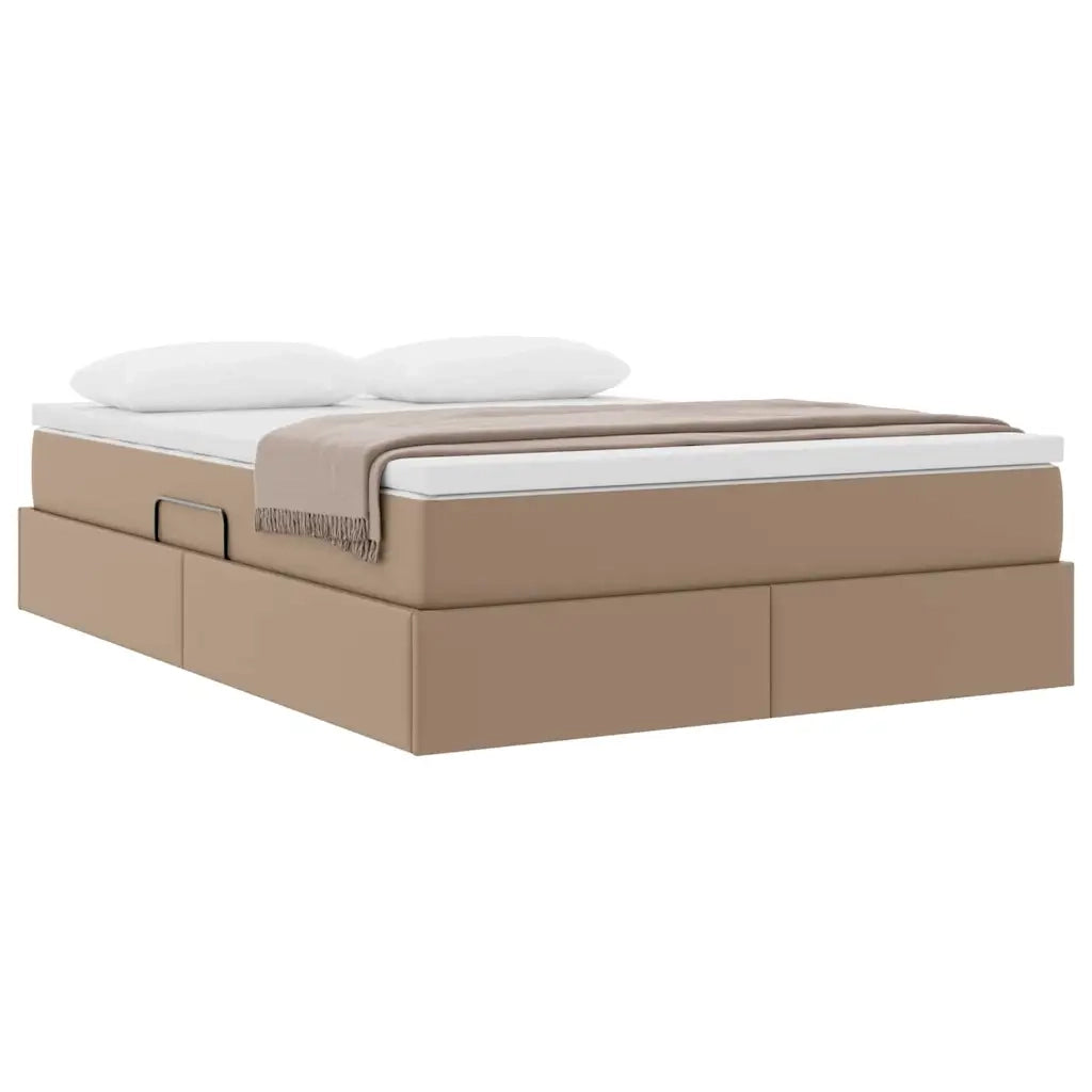 Letto con contenitore e materasso Cappuccino 140 x 190 cm