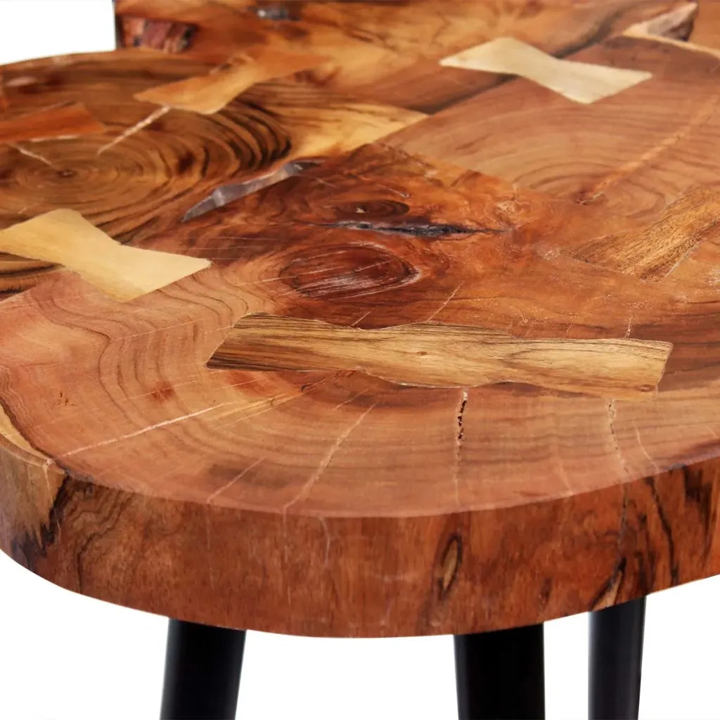 Tavolo a Tronco Legno Massello di Acacia 90x60x110 cm cod mxl 12784