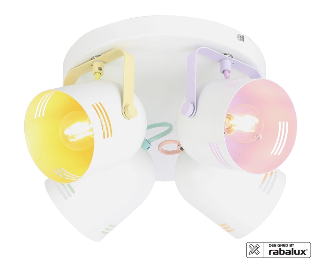 Faretto soffitto bambini bianco multicolor 4xE14 Rabalux Minuet