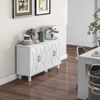 Mobile Multiuso in MDF a 4 Livelli con 2 Ripiani Regolabili e 5 Gambe, 120x37x75 cm, Bianco