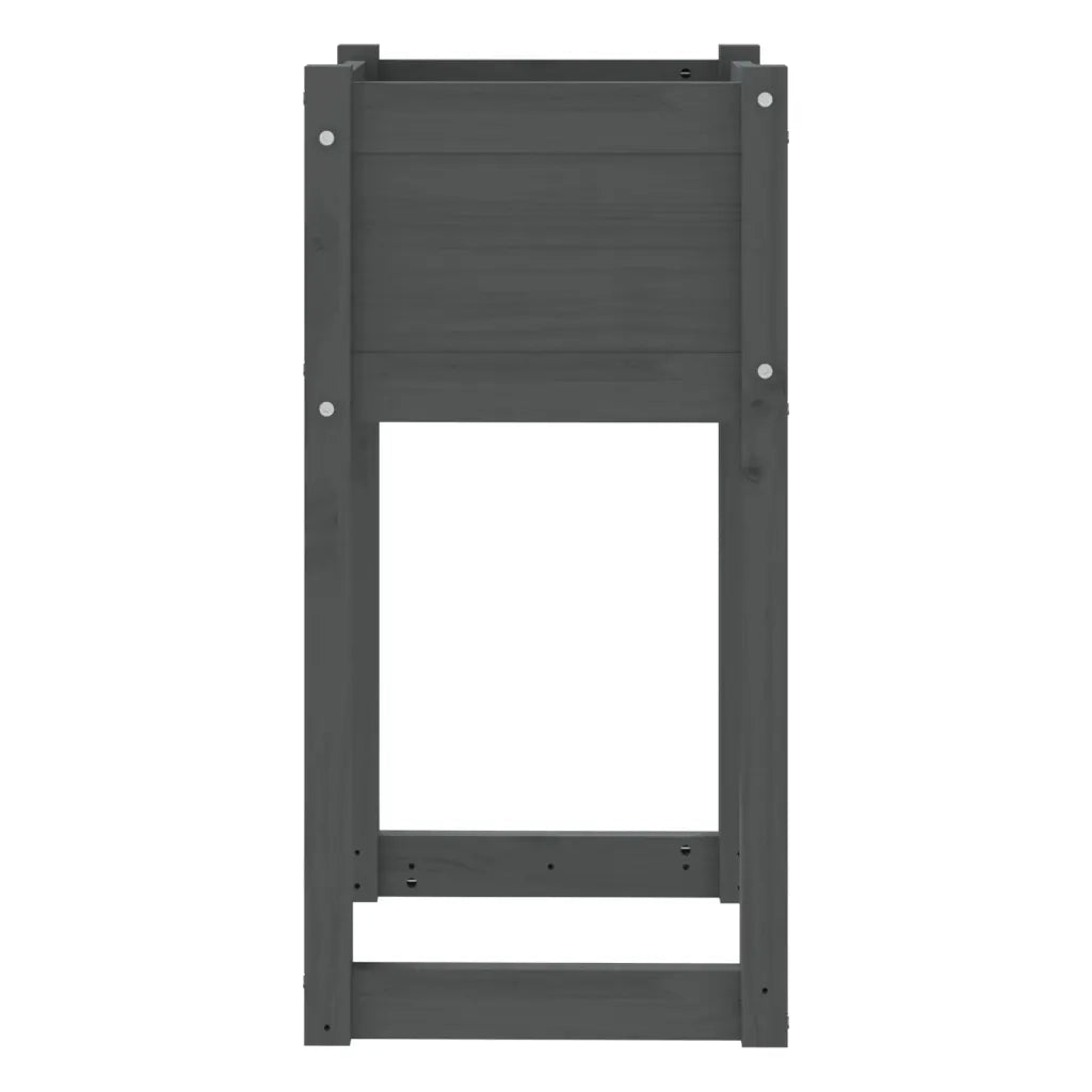 Fioriera Grigio 40x40x81 cm in Legno Massello di Pino 822126