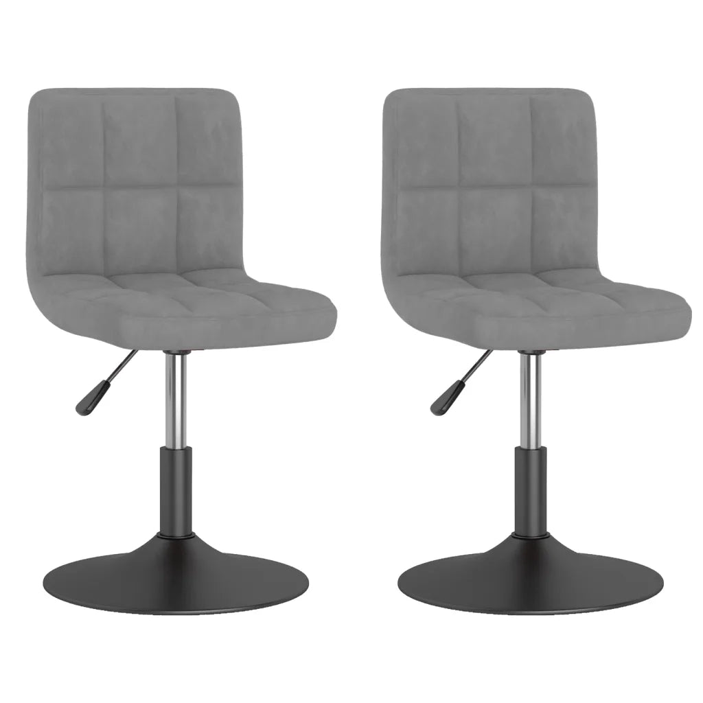 Sedie da Pranzo Girevoli 2 pz Grigio Chiaro in Velluto cod mxl 22195