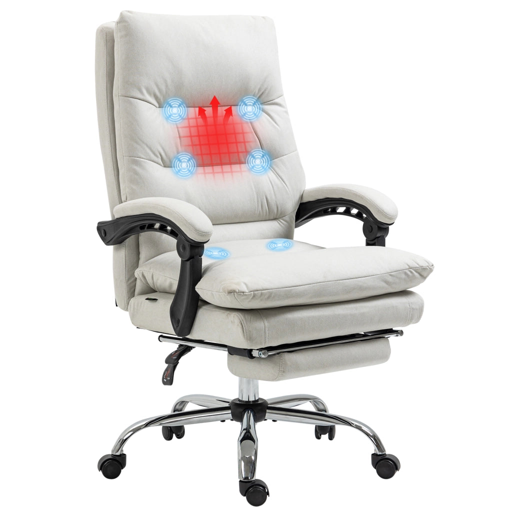 Sedia da ufficio con massaggio e riscaldamento ¨C Xylo ¨C Ecopelle crema 65x72x109-117cm