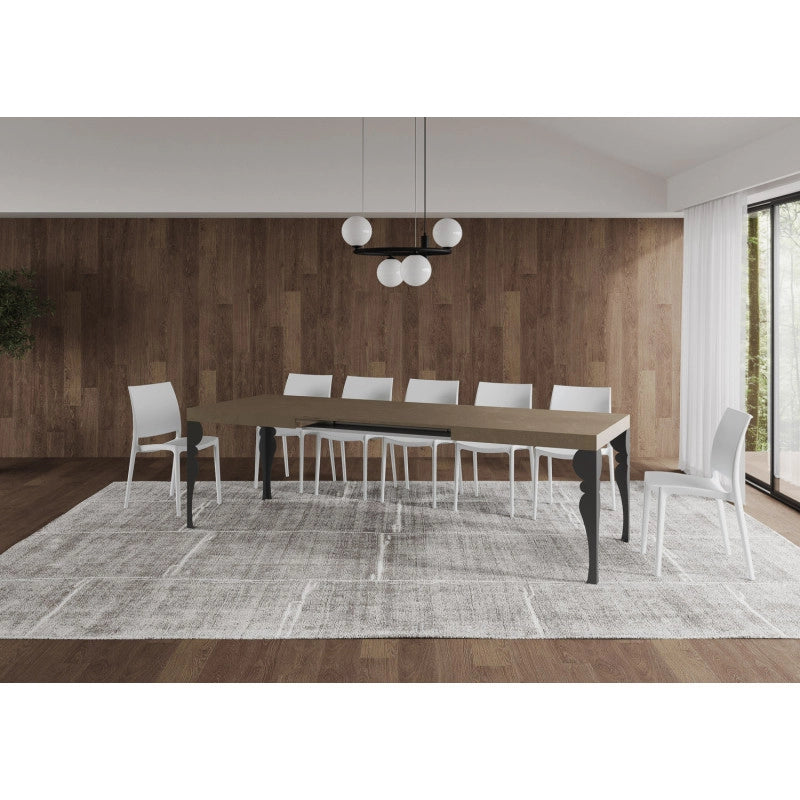 Tavolo allungabile 160/244x80 cm Paxon telaio Antracite - Tortora