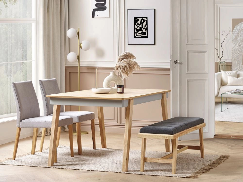 Tavolo da pranzo in legno di rovere chiaro 150 x 90 cm Rettangolare per 4 persone Sala da pranzo tradizionale scandinava