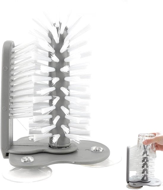 Rinomato - Acquasapone con 360 gradi di pulizia - Penna per pulire bottiglie - Pulitore per vetro - Morsetti antiscivolo - Materiale PP/PVC duraturo - Setole di pennarello flessibili - Penna per bottiglie