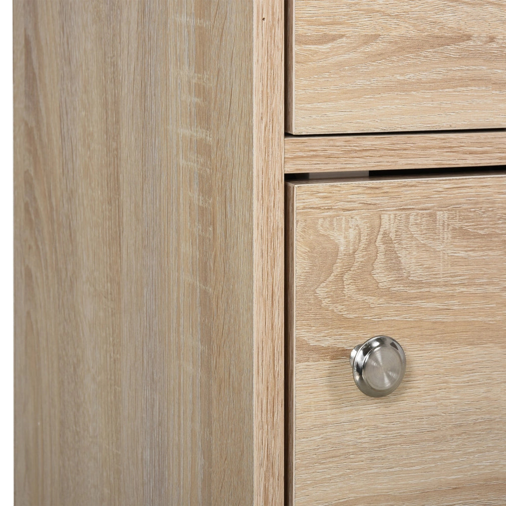 EasyComfort Mobiletto Multiuso con 3 Ripiani in Legno e 3 Antine per Casa, Camera, Soggiorno o Ufficio, 48x34x100cm