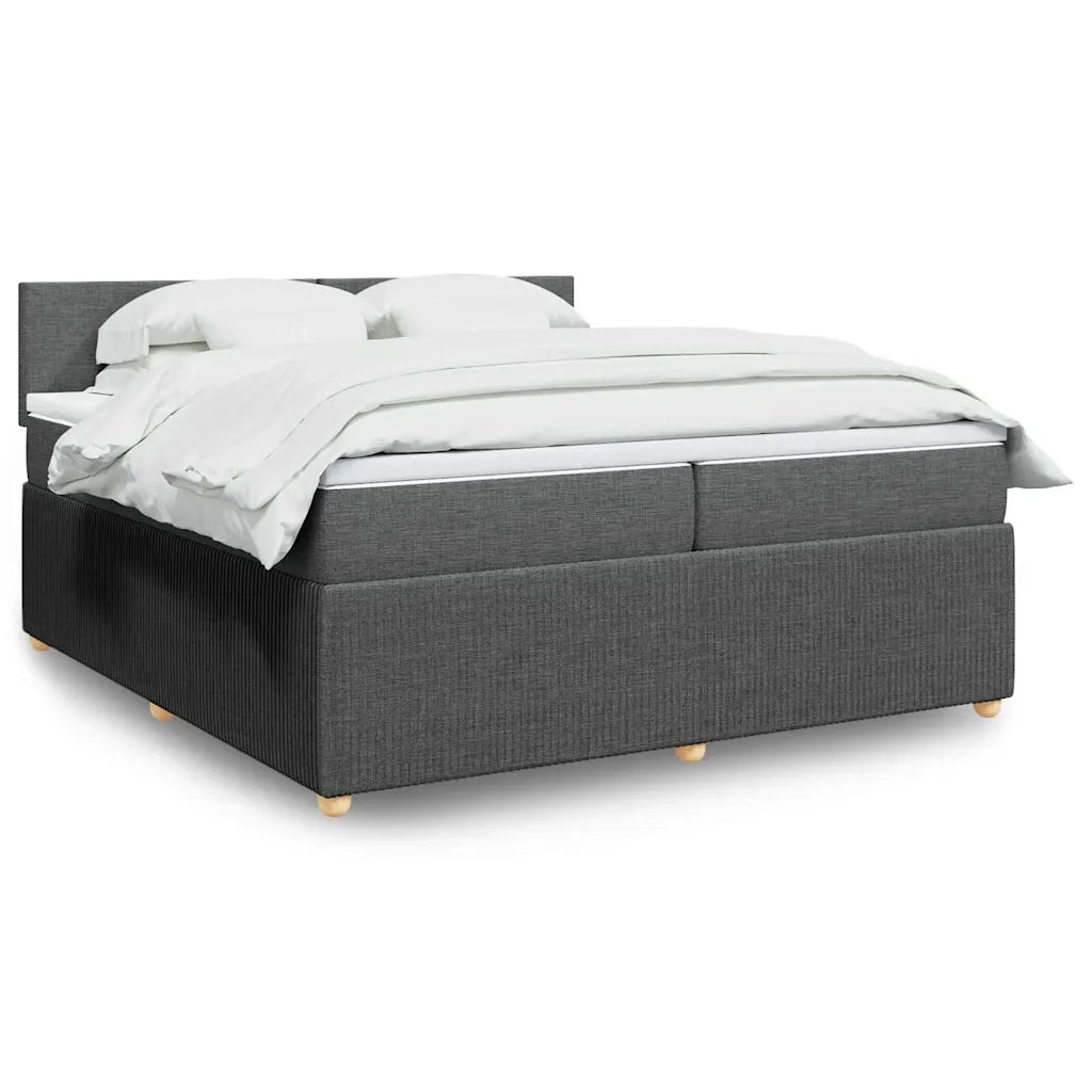 Giroletto a Molle con Materasso Grigio Scuro 200x200 cm Tessuto 3289857