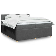 Giroletto a Molle con Materasso Grigio Scuro 200x200 cm Tessuto 3289857