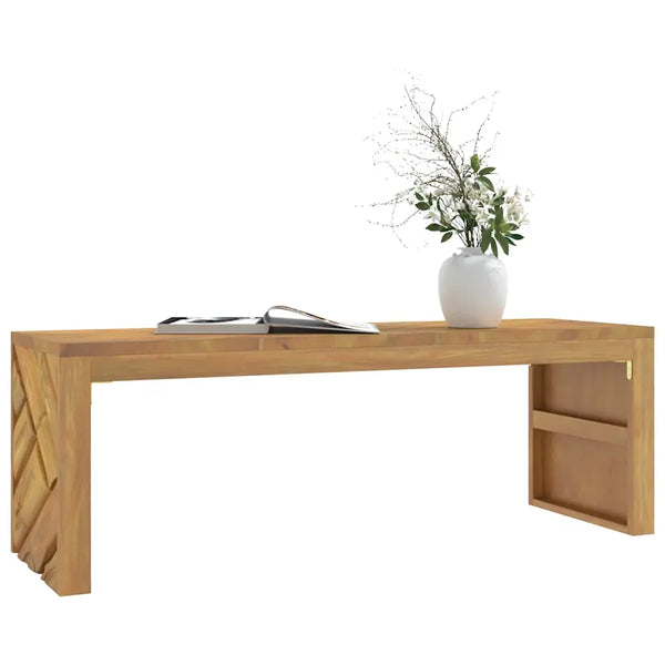 Tavolino da Salotto-Tavolino da soggiorno-Tavolo 110x35x38 cm in Legno Massello di Teak