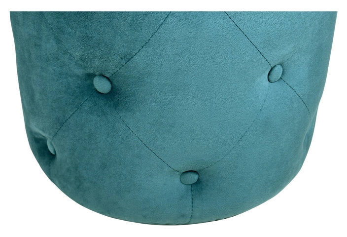 Pouf in velluto capitonnÃ© verde petrolio, poggiapiedi - Honey - PO26HO