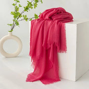 Sjaal per donna, estivo, latticato, protezione solare, ombrellino, sjaal donna, sciarpa, grande sjalet leggero da spiaggia in gesso 74”×39” - Rosso arancio - 190*100cm