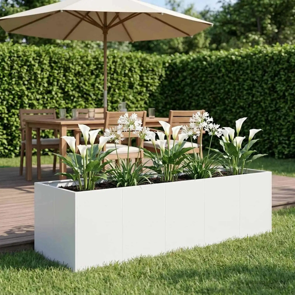 Vaso da giardino Bianco 200 x 80 x 60 cm 8005933