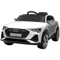 Macchina Elettrica per Bambini 12V con Telecomando, Velocità 3-8km/h, Luci e Musica, Età 3-5 Anni, Bianco