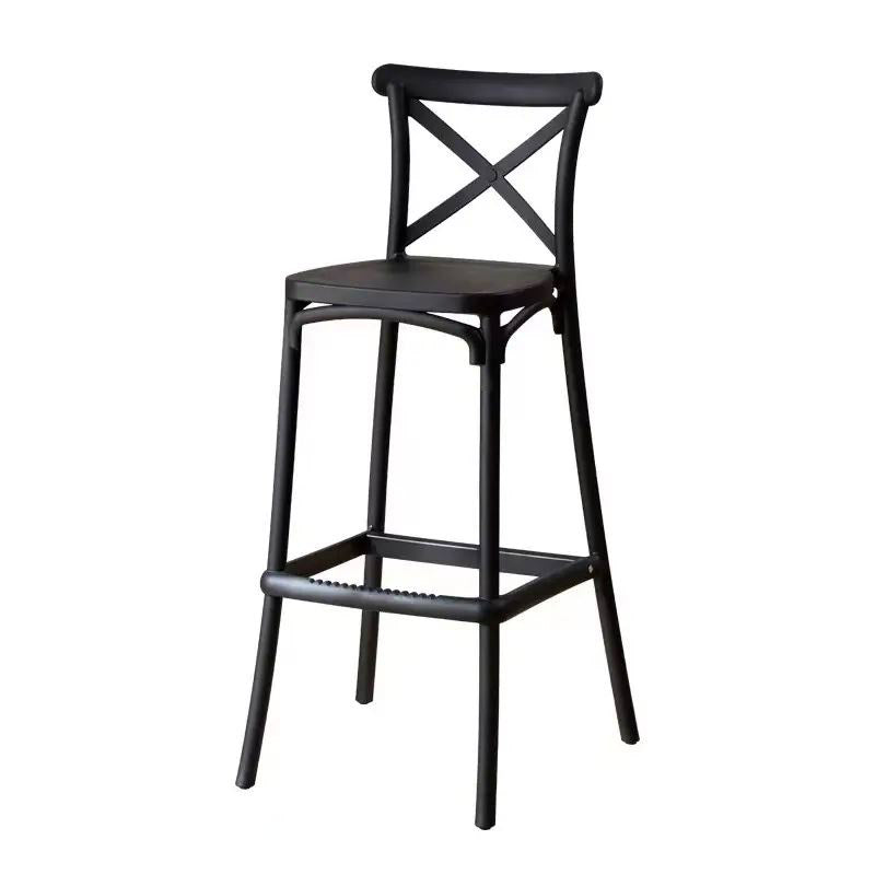 Set 4 Sgabelli 40x36x91 cm in Polipropilene Pompei Nero