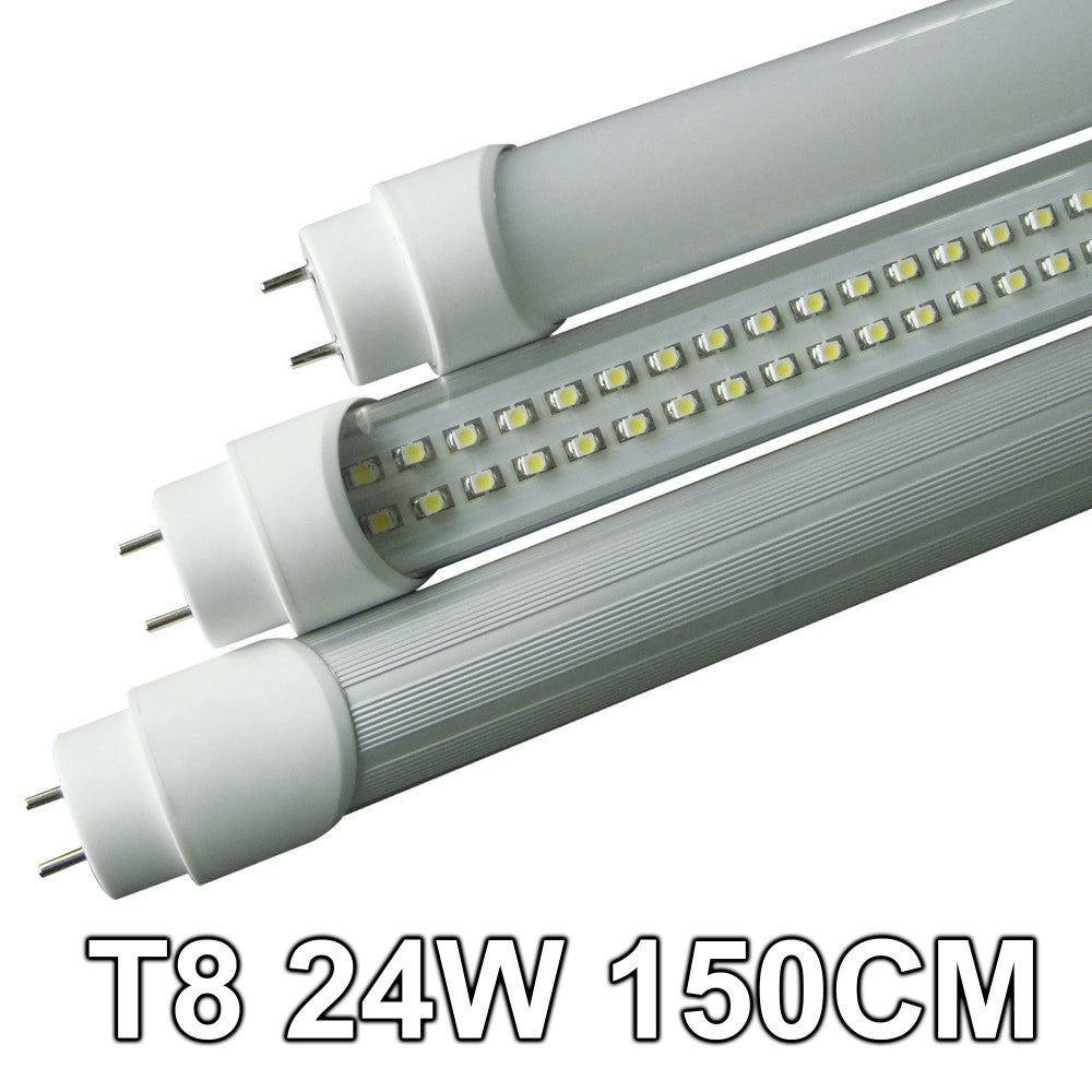 Trade Shop - Tubo Neon Led 24w "150 Cm" Attacco T8 Smd Led Luce Bianca Fredda Calda Naturale - -bianco Naturale  Copertura Trasparente    -