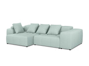 Cosmopolitan Design - Divano angolare modulare reversibile "Rome" 4 posti in tessuto strutturato menta 