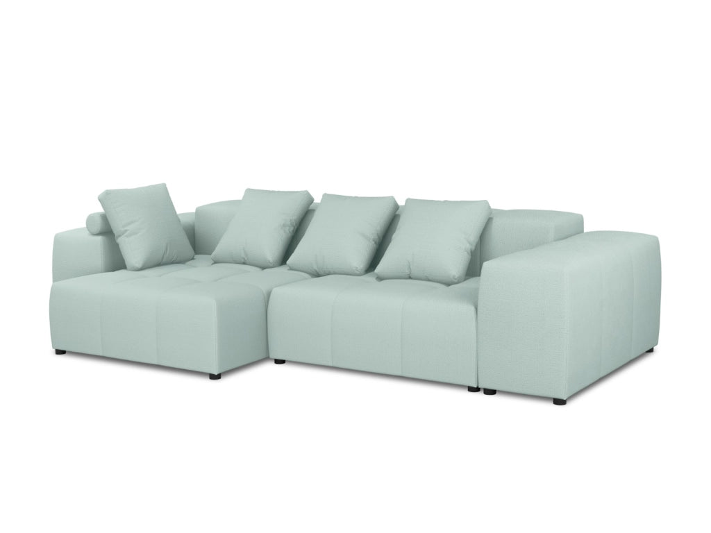 Cosmopolitan Design - Divano angolare modulare reversibile "Rome" 4 posti in tessuto strutturato menta 