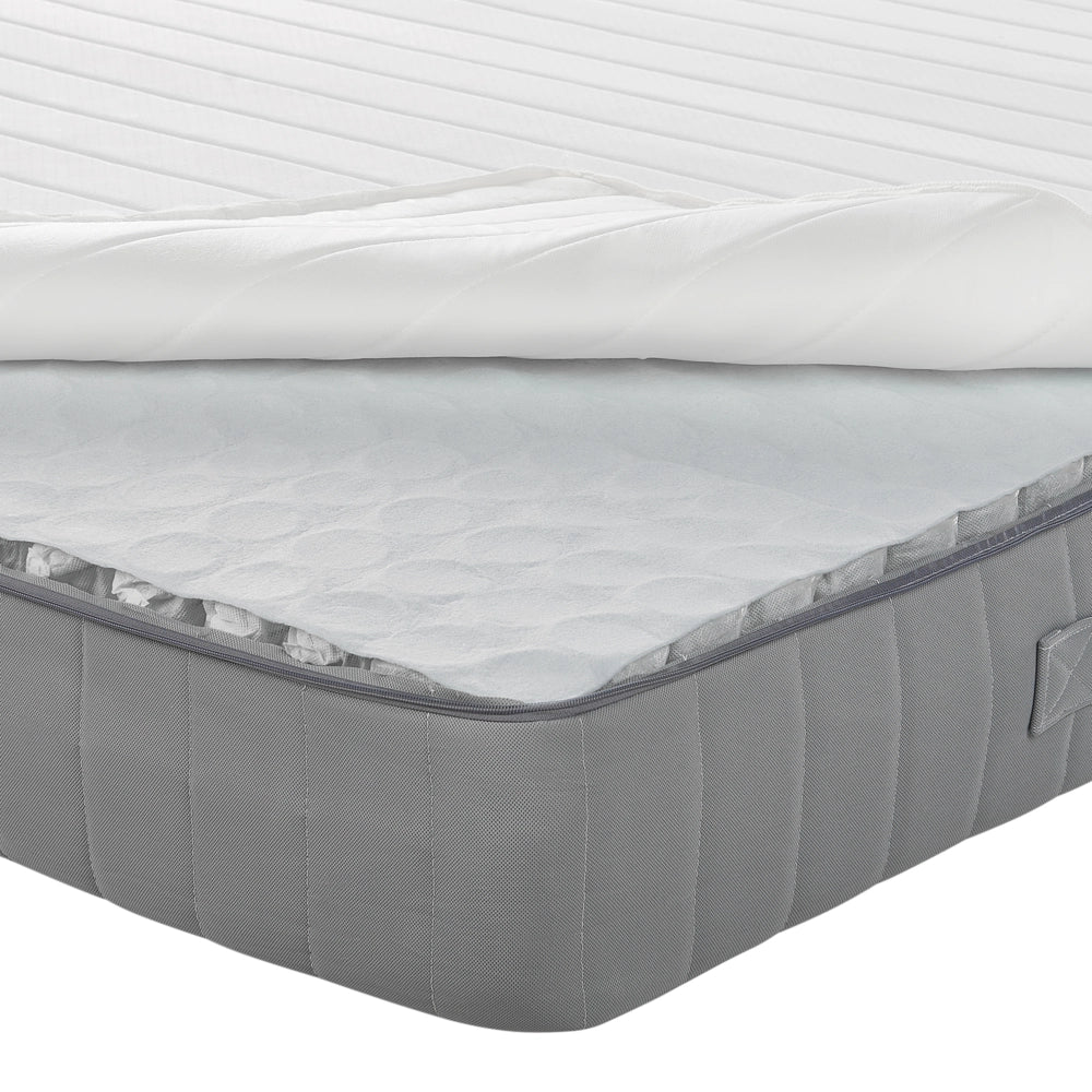 Materasso a molle insacchettate 120 x 200 cm con maniglie imbottite di schiuma viscoelastica rinfrescante di media durezza