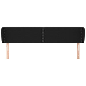 Testiera ad Orecchio Nera 183x23x78/88 cm in Tessuto