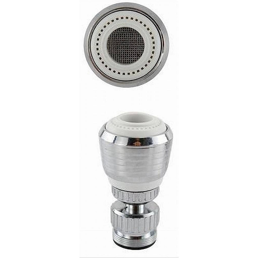 Trade Shop - Aeratore Rompigetto Lavello Rubinetto Cucina Cromato Bianco Snodato 2 Getti 69262 -