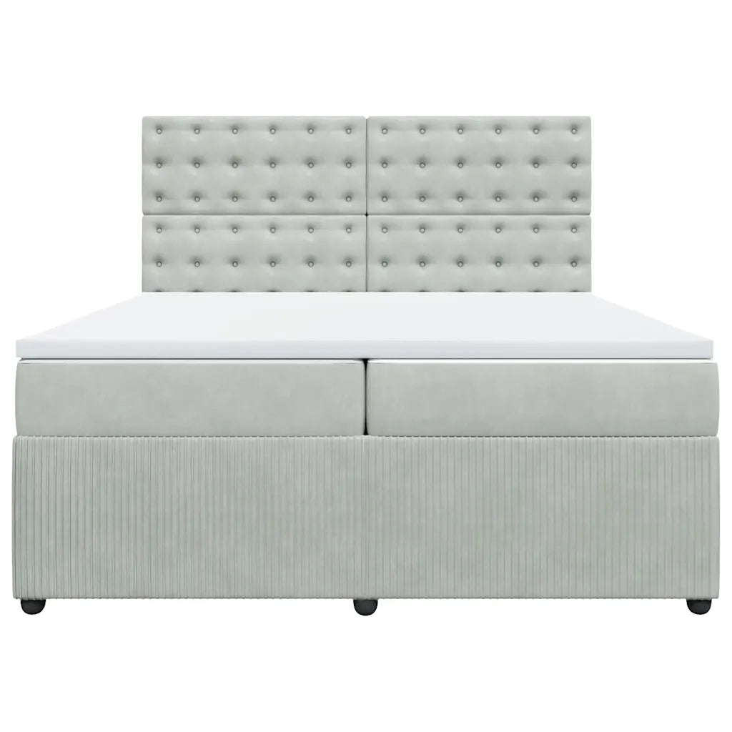 Giroletto a Molle con Materasso Grigio Chiaro 200x200cm Velluto 3292442