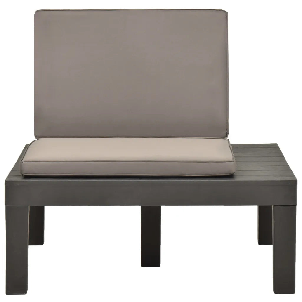 Sedie a Sdraio da Giardino e Cuscini 4 pz in Plastica Antracite  cod mxl 23292