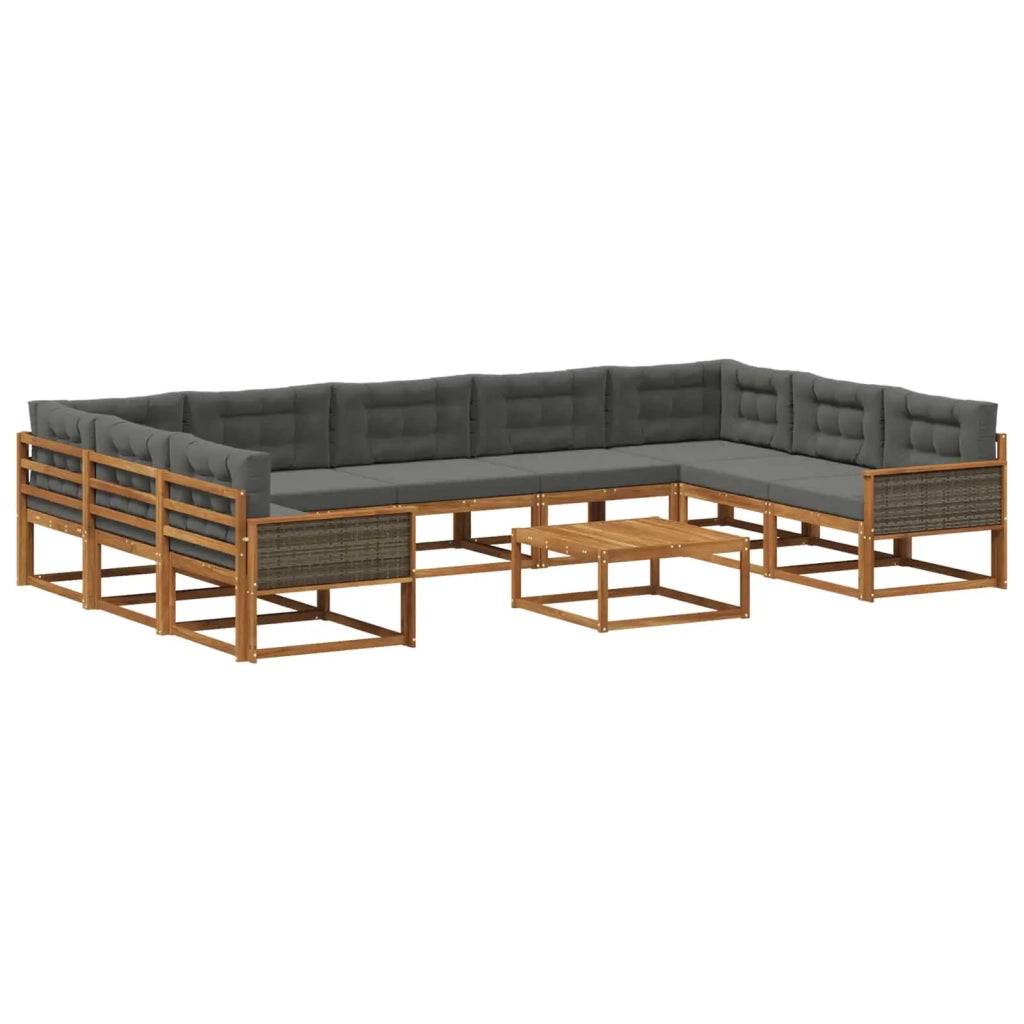 Set di divani da esterno 10 pcs Naturale e Antracite 3382900