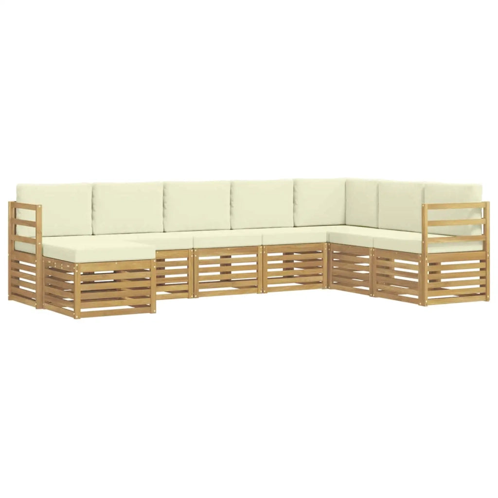 Set di divani da esterno 8 pcs Bianco e Crema 3392295