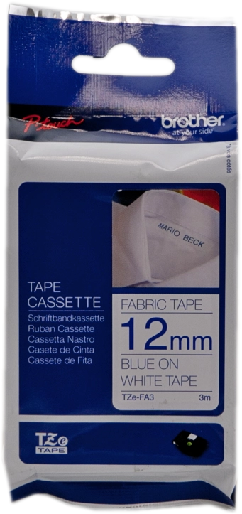Brother TZE-FA3 nastro per etichettatrice Blu su bianco