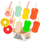 Akitaink Kit 10 Spugne Bagno Colorate per Adulti e Bambini