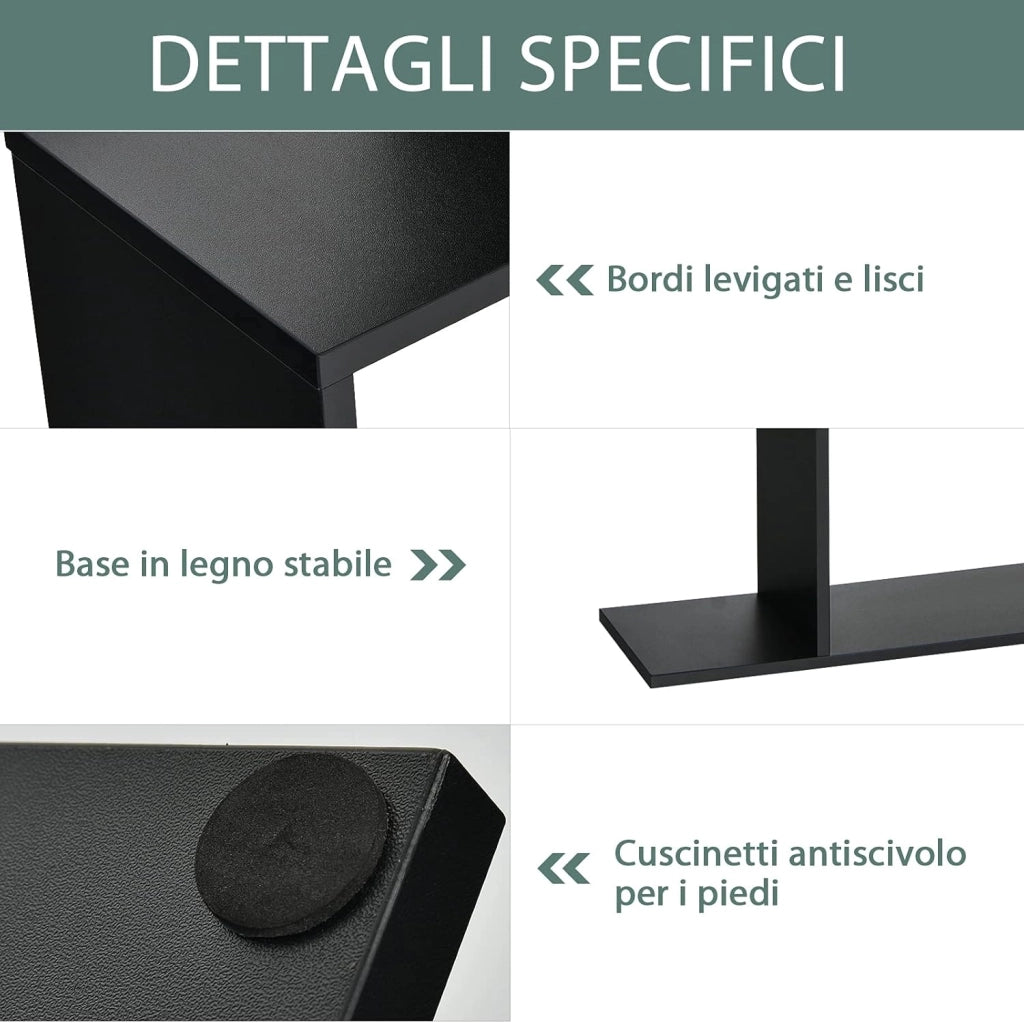 Libreria in Legno Scaffale Multifunzionale a 6 Ripiani per Piante e Libri per Ufficio Casa Ripiano a Forma di S, 80 x 23 x 192 cm (Nero)