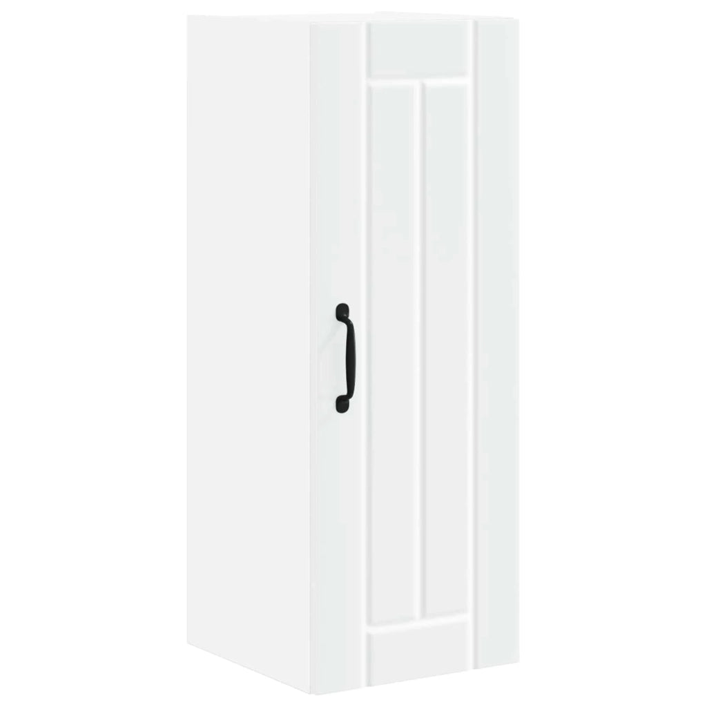 Set di 2 pensili da cucina moderni 30 x 31 x 80 cm pratici per riporre oggetti stile pulito in legno composito bianco 02_0054024