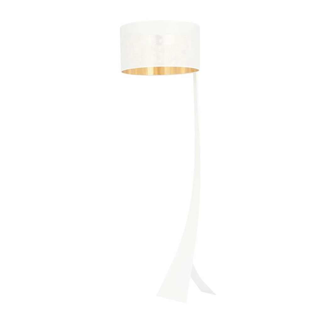 Piantana Contemporaneo Indra Acciaio Nero Bianco 1 Luce E27 Ip20