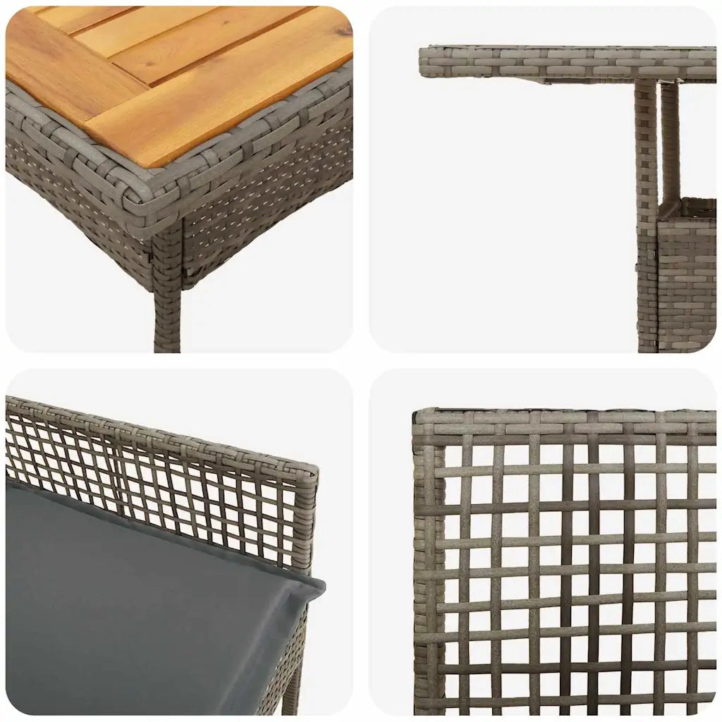 Set da Pranzo per Giardino 5 pz | Set Salotto da Giardino Grigio polyrattan
