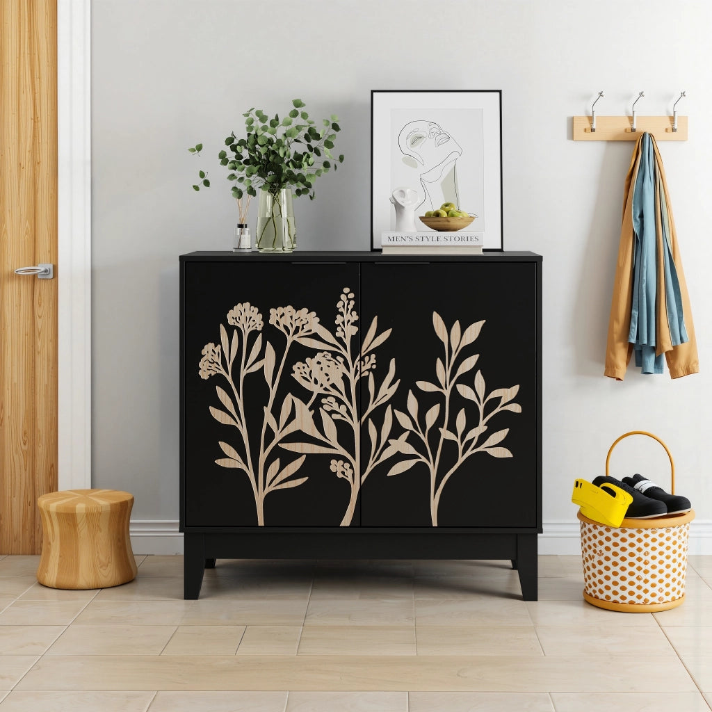 SIDEBOARD a 2 ante 93,5×46,0×19,0 cm MDF Nero
