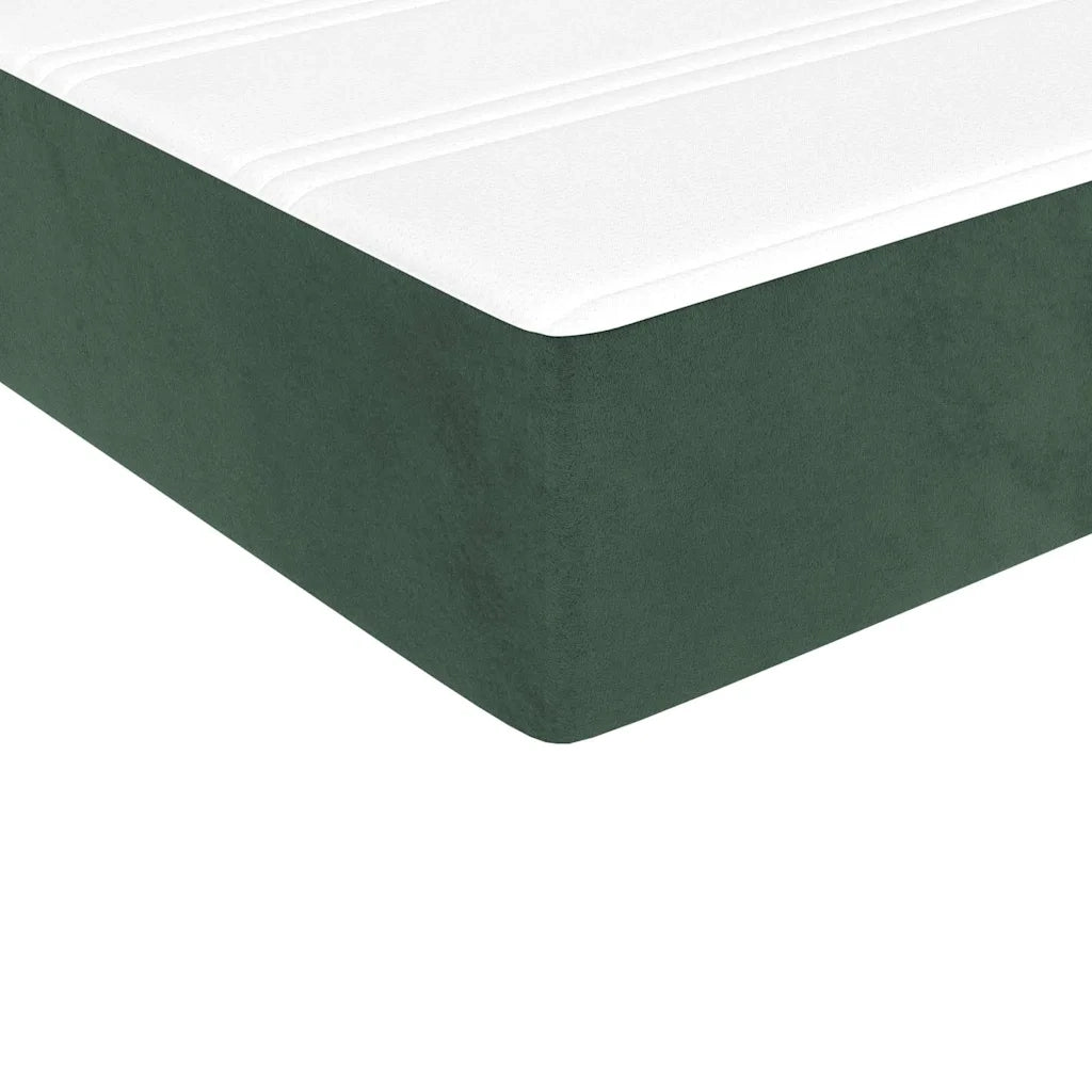 Materasso a Molle Insacchettate Rigidità Media Verde Scuro 90x220x20 cm in Velluto 4016603