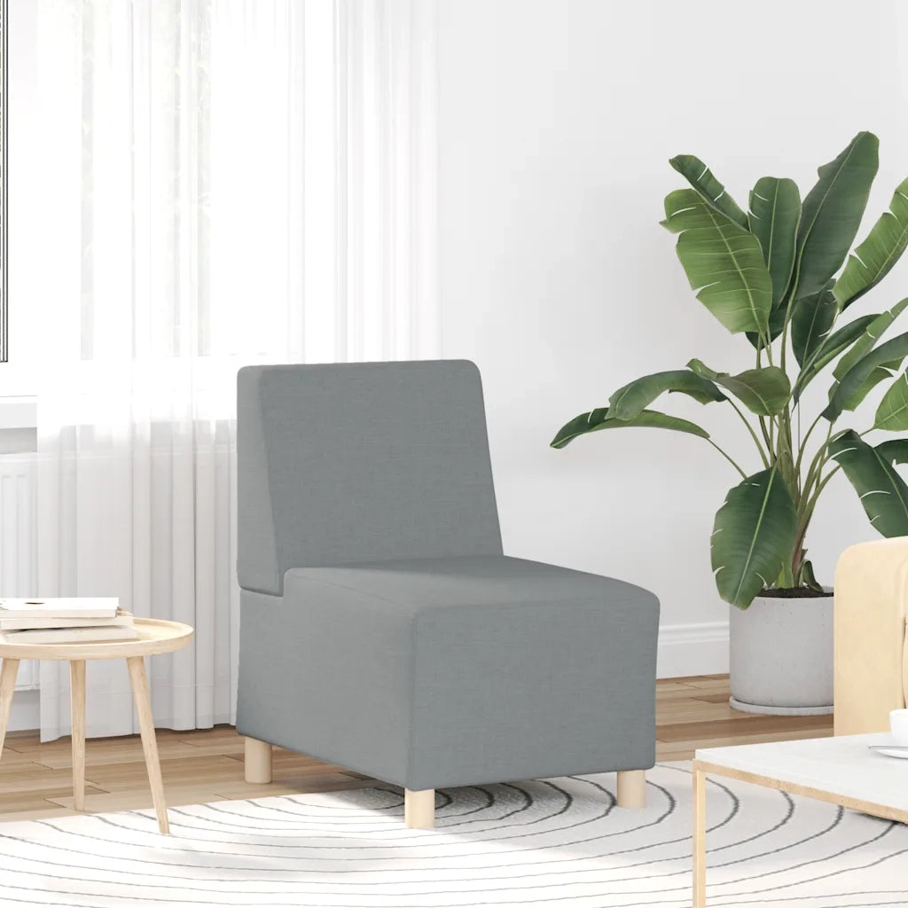 Divano Sedia senza Braccioli Grigio Chiaro 55 cm in Tessuto