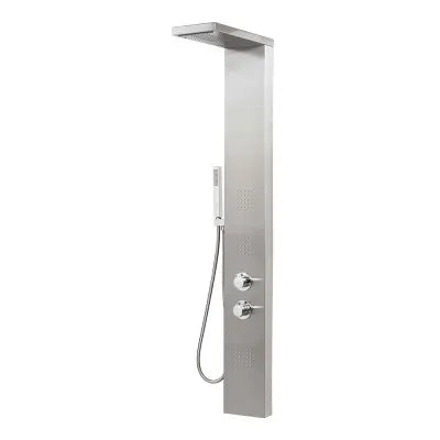 Colonna doccia termostatica in acciaio inox satinato con 4 funzioni