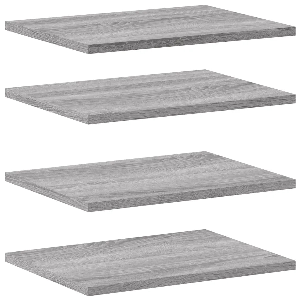 Mensole Parete 4pz Grigio Sonoma 40x30x1,5cm Legno Multistrato 838209