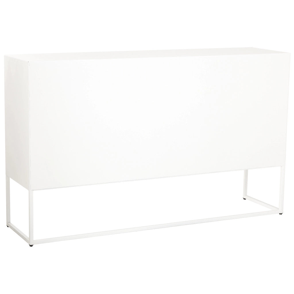 Credenza in metallo bianco a 4 ante 150x38,5x90,5h cm