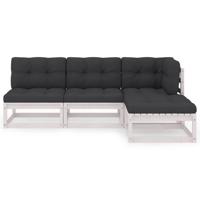 Set Divani da Giardino 4 pz con Cuscini Legno Massello Pino cod mxl 45019