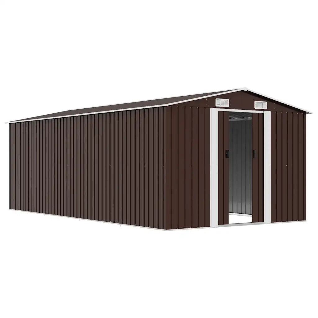 Capanno da Giardino 257x489x181 cm in Metallo Marrone cod mxl 43029