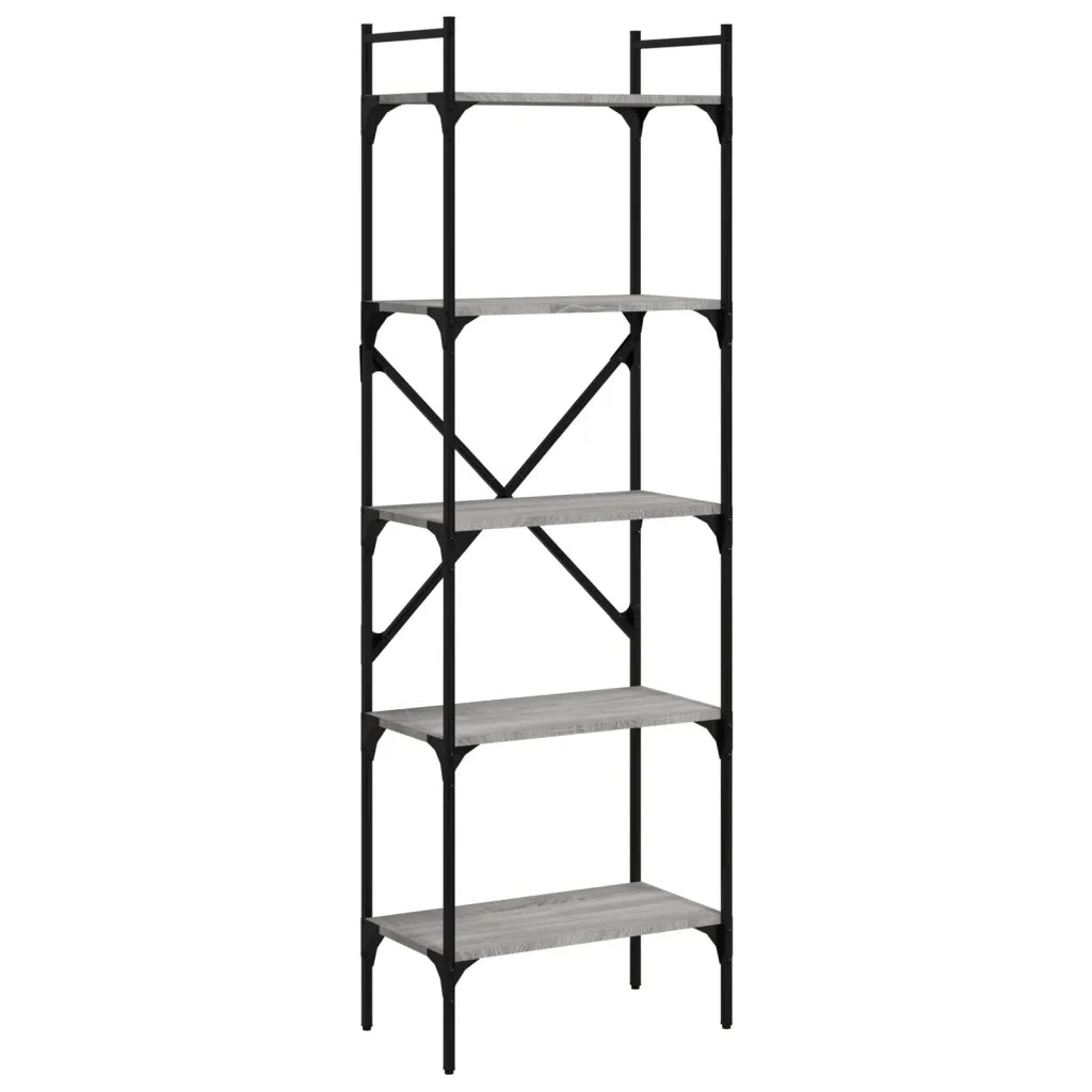 Libreria-Scaffale per Libri-Mobile di Stoccaggio Grigio Sonoma 5 Ripiani 56x31,5x174 cm Multistrato